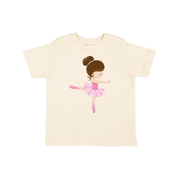 Inktastic Ballerina, Ballet Girl, Ballet Dance, Brown Hair Girls Toddler T-Shirt