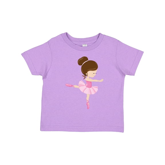 Inktastic Ballerina, Ballet Girl, Ballet Dance, Brown Hair Girls Toddler T-Shirt