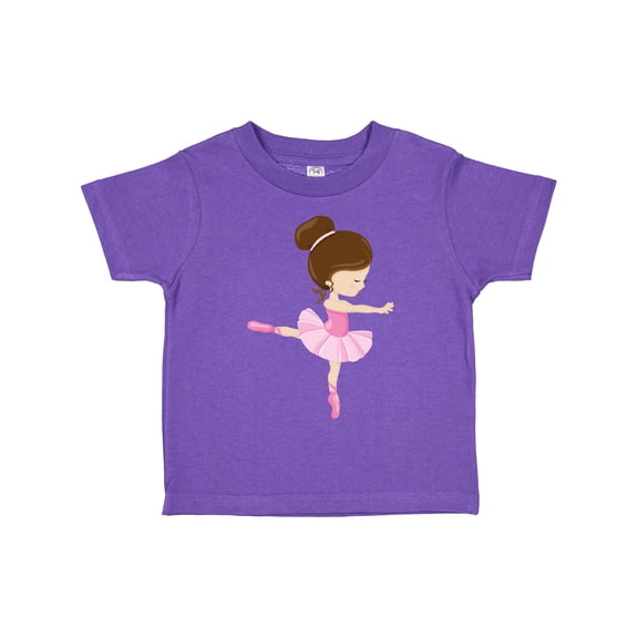 Inktastic Ballerina, Ballet Girl, Ballet Dance, Brown Hair Girls Toddler T-Shirt