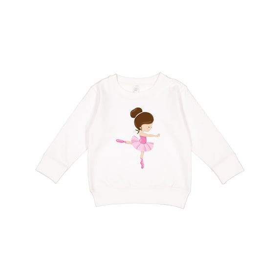 Inktastic Ballerina, Ballet Girl, Ballet Dance, Brown Hair Toddler Sweatshirt