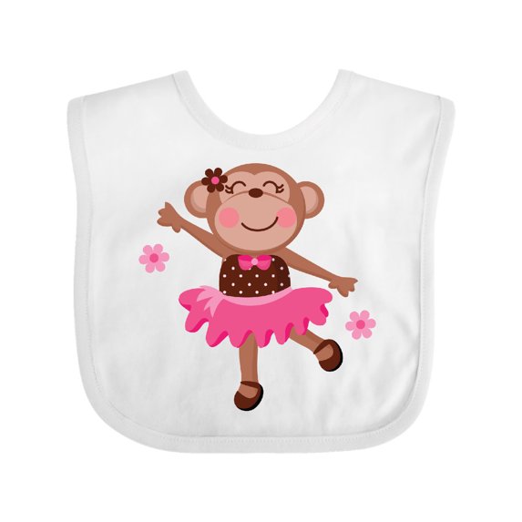 Inktastic Ballerina Dance Monkey Girls Baby Bib