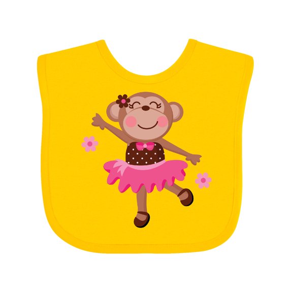 Inktastic Ballerina Dance Monkey Girls Baby Bib