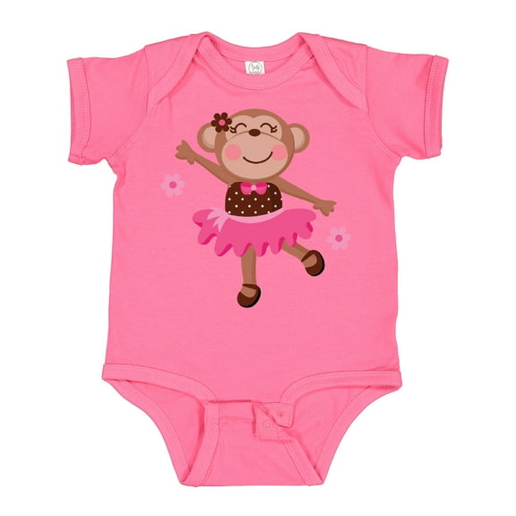 Inktastic Ballerina Dance Monkey Girls Baby Bodysuit