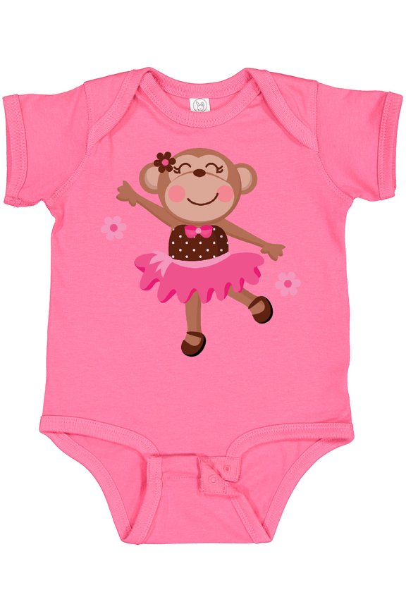 Ballerina Dance Monkey Girls Baby Bodysuit