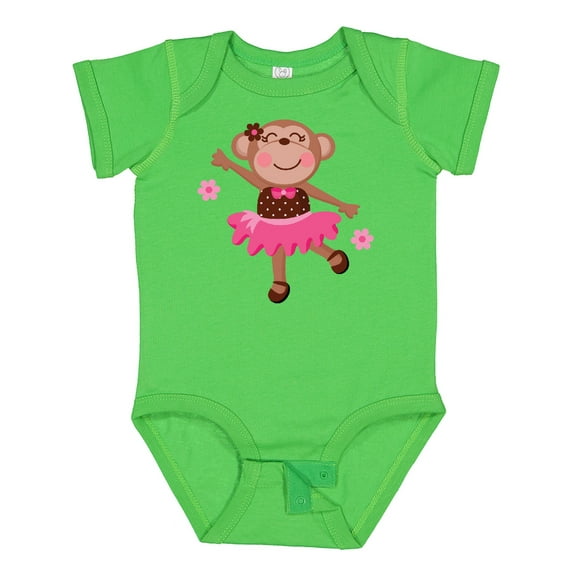 Inktastic Ballerina Dance Monkey Girls Baby Bodysuit