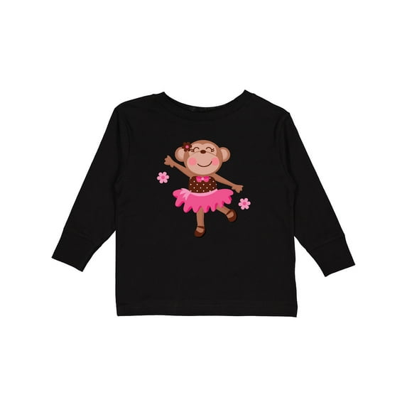Inktastic Ballerina Dance Monkey Girls Long Sleeve Toddler T-Shirt