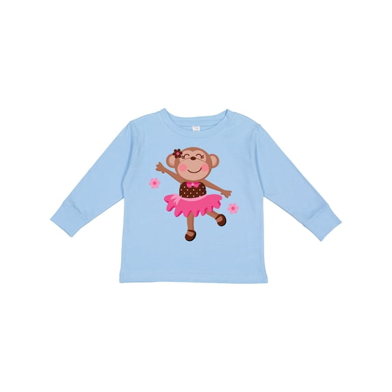Inktastic Ballerina Dance Monkey Girls Long Sleeve Toddler T-Shirt
