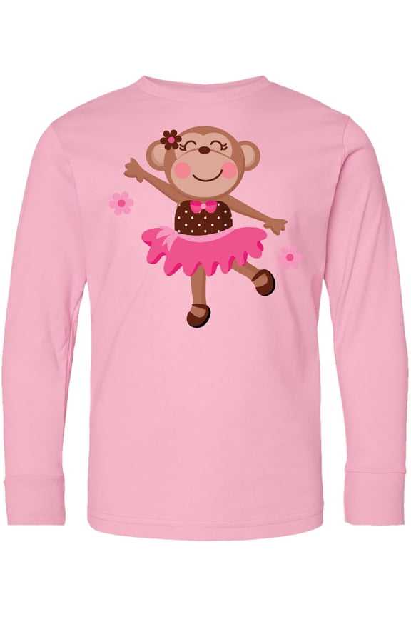 Ballerina Dance Monkey Long Sleeve Youth T-Shirt