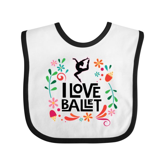 Inktastic Ballerina Dancer I Love Ballet Girls Baby Bib