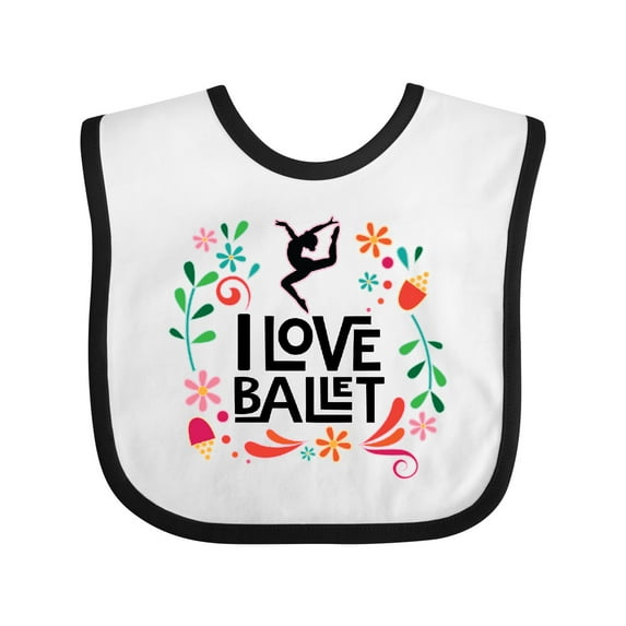 Inktastic Ballerina Dancer I Love Ballet Girls Baby Bib