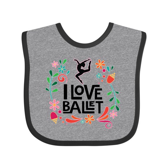 Inktastic Ballerina Dancer I Love Ballet Girls Baby Bib