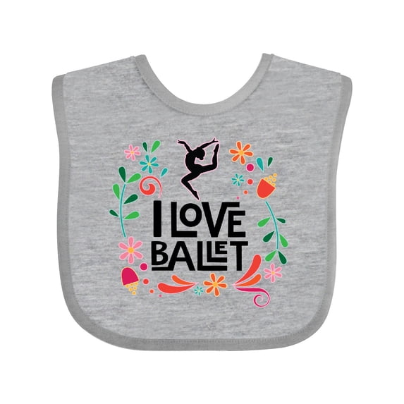 Inktastic Ballerina Dancer I Love Ballet Girls Baby Bib