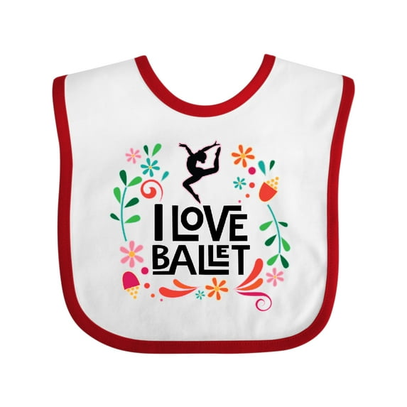 Inktastic Ballerina Dancer I Love Ballet Girls Baby Bib