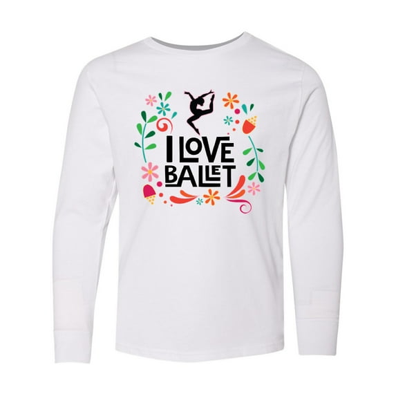 Inktastic Ballerina Dancer I Love Ballet Long Sleeve Youth T-Shirt