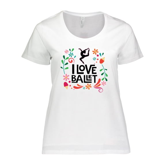Inktastic Ballerina Dancer I Love Ballet Women's Plus Size T-Shirt
