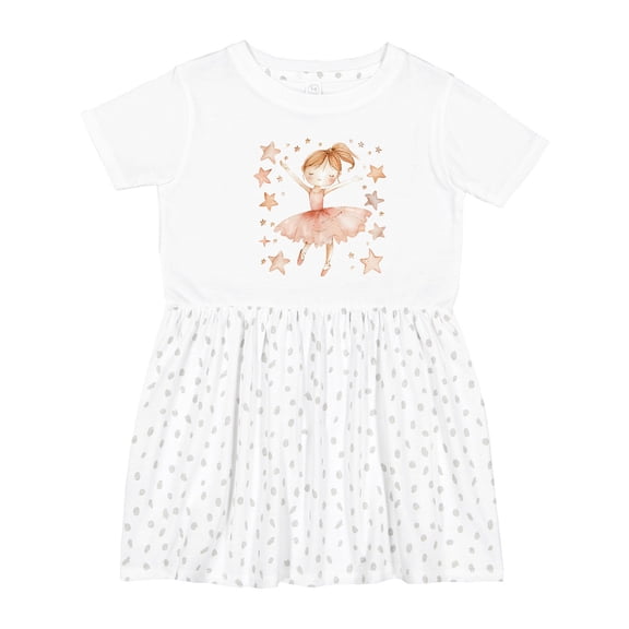 Inktastic Ballerina Girl in Pink Girls Toddler Dress