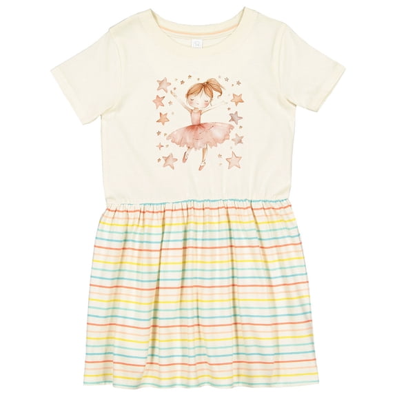 Inktastic Ballerina Girl in Pink Girls Toddler Dress
