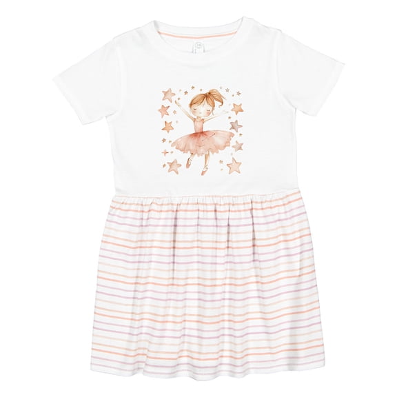 Inktastic Ballerina Girl in Pink Girls Toddler Dress