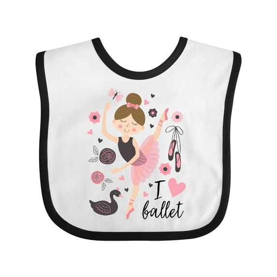 Inktastic Ballerina I Love Ballet Dance Girls Baby Bib