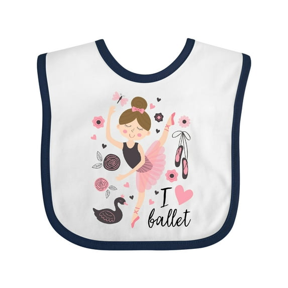 Inktastic Ballerina I Love Ballet Dance Girls Baby Bib
