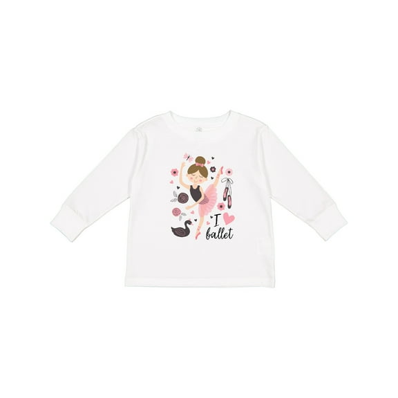 Inktastic Ballerina I Love Ballet Dance Girls Long Sleeve Toddler T-Shirt
