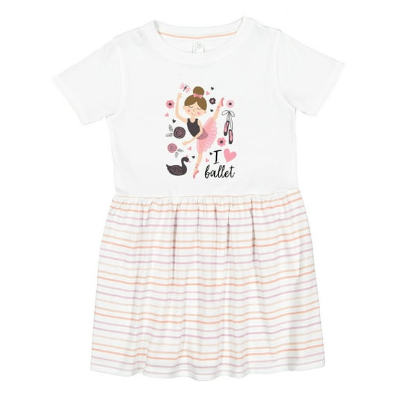 Inktastic Ballerina I Love Ballet Dance Girls Toddler Dress