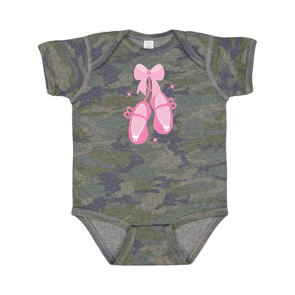 Inktastic Ballerina Pink Ballet Slippers Girls Baby Bodysuit