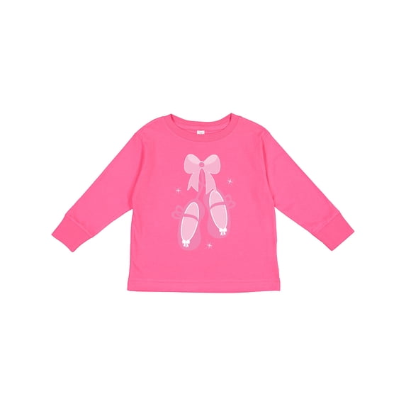 Inktastic Ballerina Pink Ballet Slippers Girls Long Sleeve Toddler T-Shirt