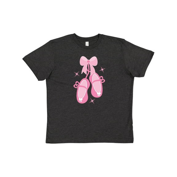 Inktastic Ballerina Pink Ballet Slippers Youth T-Shirt