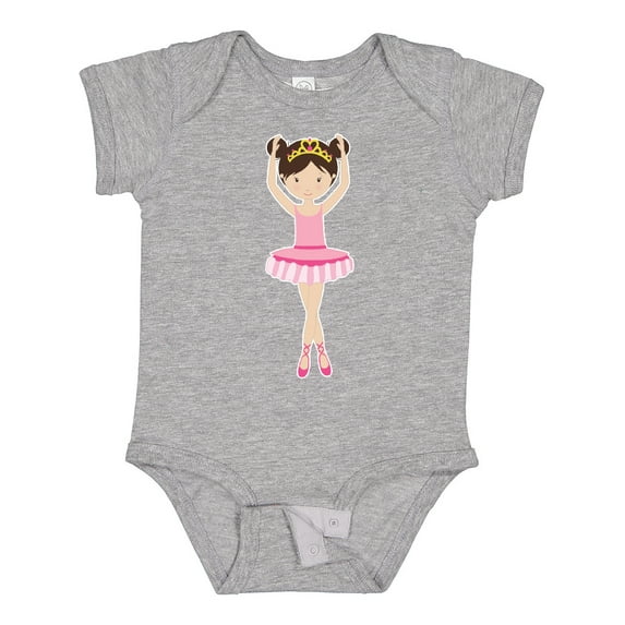 Inktastic Ballerina with Two Buns Girls Baby Bodysuit