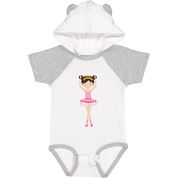 Inktastic Ballerina with Two Buns Girls Baby Bodysuit