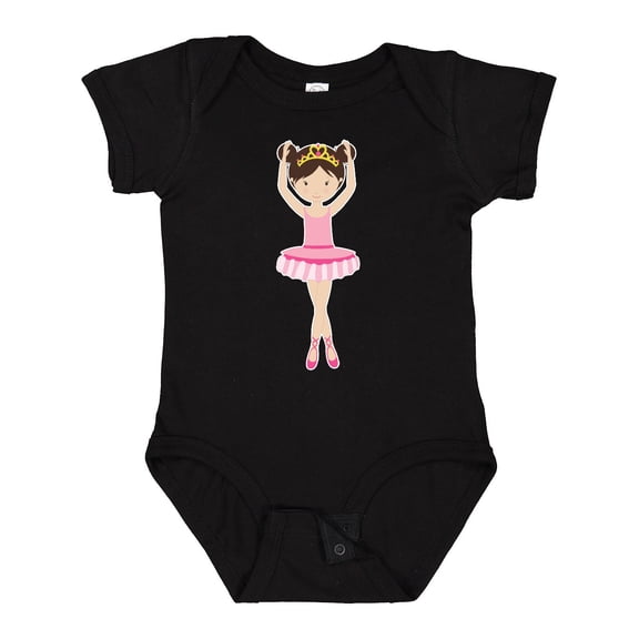 Inktastic Ballerina with Two Buns Girls Baby Bodysuit