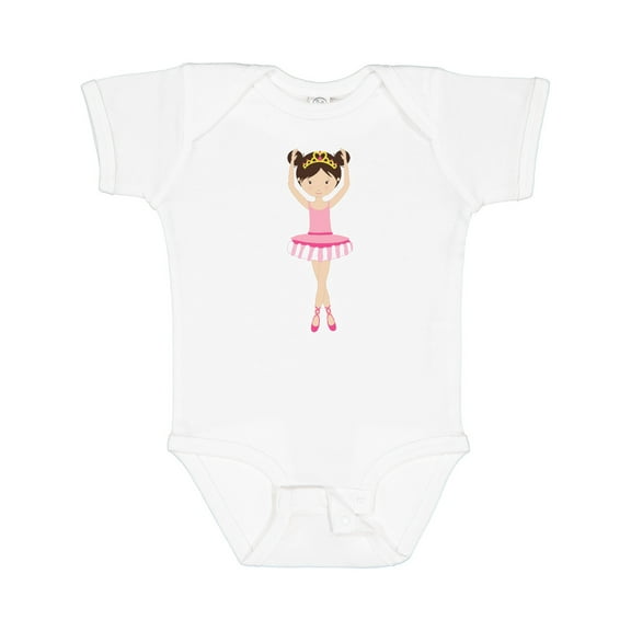 Inktastic Ballerina with Two Buns Girls Baby Bodysuit
