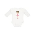 thumbnail image 1 of Inktastic Ballerina with Two Buns Girls Long Sleeve Baby Bodysuit, 1 of 5