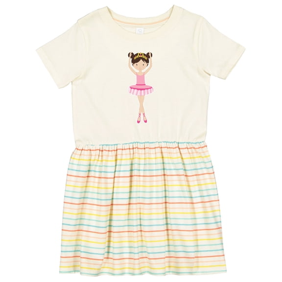 Inktastic Ballerina with Two Buns Girls Toddler Dress