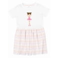 thumbnail image 1 of Inktastic Ballerina with Two Buns Girls Toddler Dress, 1 of 5