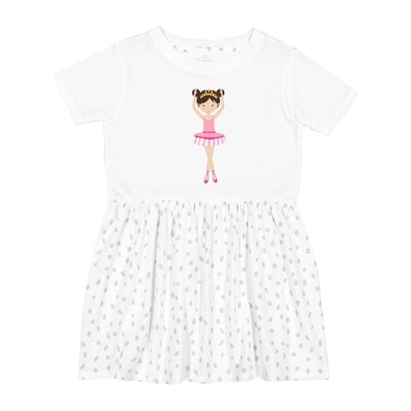 Inktastic Ballerina with Two Buns Girls Toddler Dress