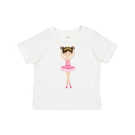 Inktastic Ballerina with Two Buns Girls Toddler T-Shirt