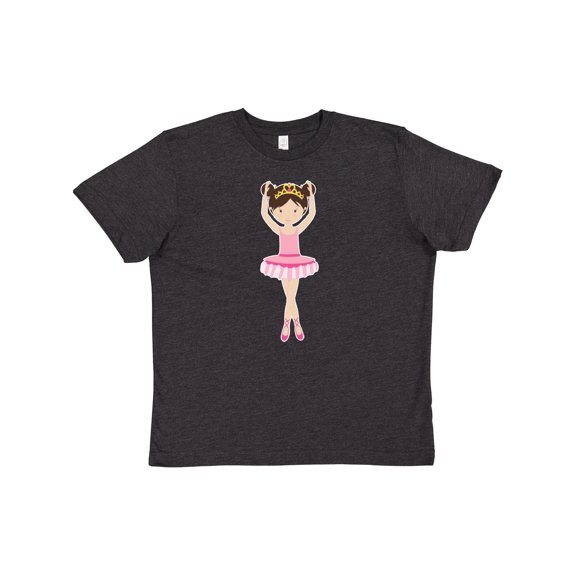 Inktastic Ballerina with Two Buns Youth T-Shirt