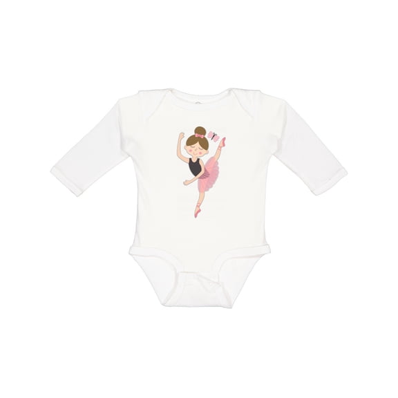 Inktastic Ballet Dancer for Little Girls Girls Long Sleeve Baby Bodysuit