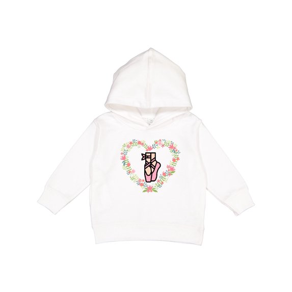 Inktastic Ballet Heart Wreath Ballerina Shoes Toddler Hoodie