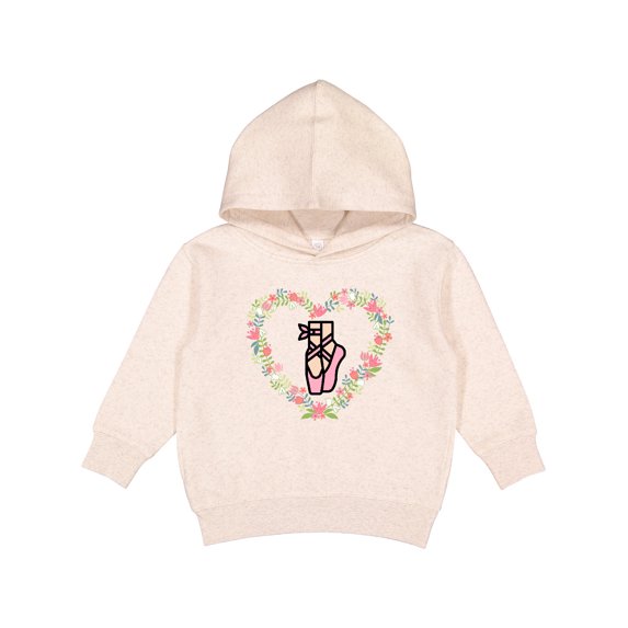 Inktastic Ballet Heart Wreath Ballerina Shoes Toddler Hoodie