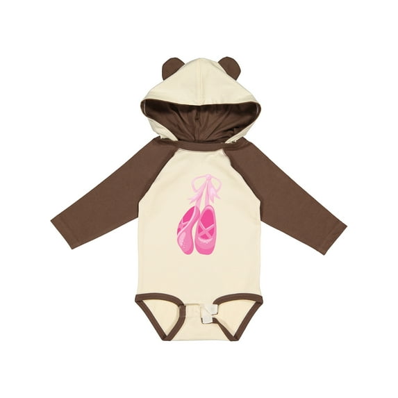 Inktastic Ballet Shoes, Ballet Slippers, Ballet Dance, Pink Girls Long Sleeve Baby Bodysuit