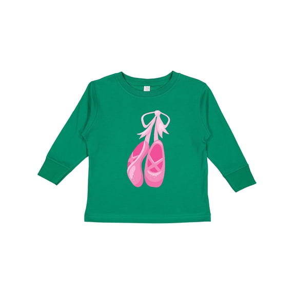 Inktastic Ballet Shoes, Ballet Slippers, Ballet Dance - Pink Girls Long Sleeve Toddler T-Shirt