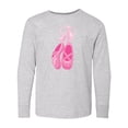 thumbnail image 1 of Inktastic Ballet Shoes, Ballet Slippers, Ballet Dance, Pink Long Sleeve Youth T-Shirt, 1 of 5
