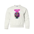 thumbnail image 1 of Inktastic Ballin' Girl Basketball Rainbow Splash Youth Sweatshirt, 1 of 4