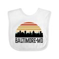 thumbnail image 1 of Inktastic Baltimore Maryland Skyline Sunset Boys or Girls Baby Bib, 1 of 4
