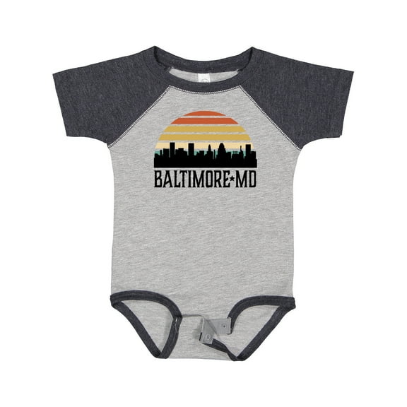Inktastic Baltimore Maryland Skyline Sunset Boys or Girls Baby Bodysuit