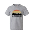 thumbnail image 1 of Inktastic Baltimore Maryland Skyline Sunset Youth T-Shirt, 1 of 5