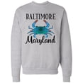 thumbnail image 1 of Inktastic Baltimore Maryland Vacation Blue Crab Adult Sweatshirt, 1 of 4
